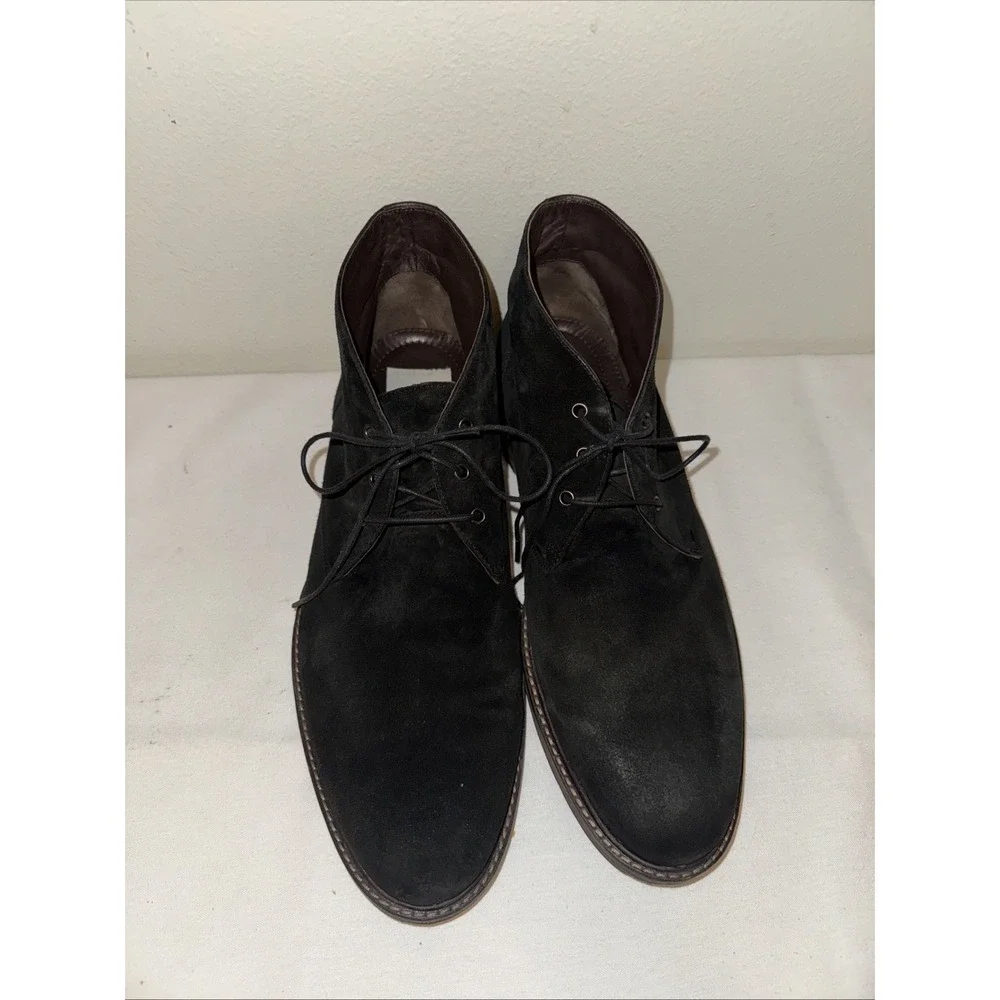 Johnston Murphy JM 1251  Mens 11M Black Suede Oxford‎ Lace Up Casual Dress Shoes
